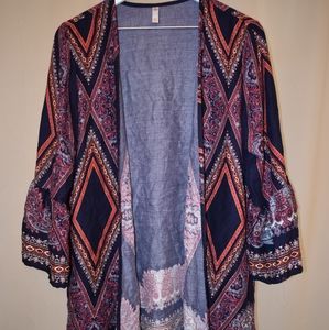 Navy blue summer kimono